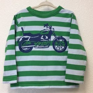 Mini Boden Green and Blue Striped Long Sleeve Tee